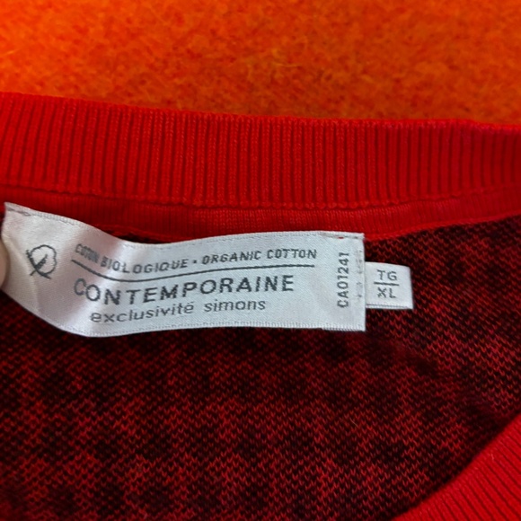 Rustic red and black organic cotton gingham sweater EUC - Picture 5 of 8